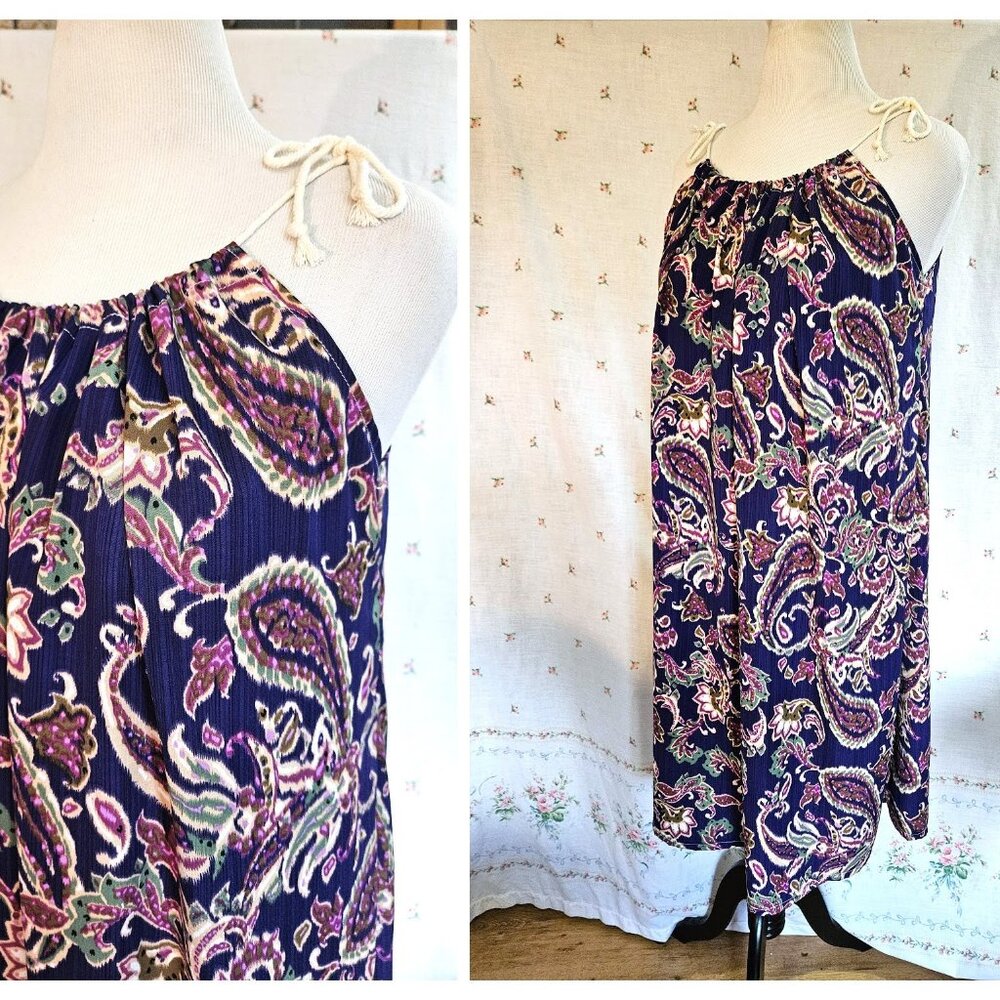 Size L Below Knee Length Tie Shoulder Dress NWT